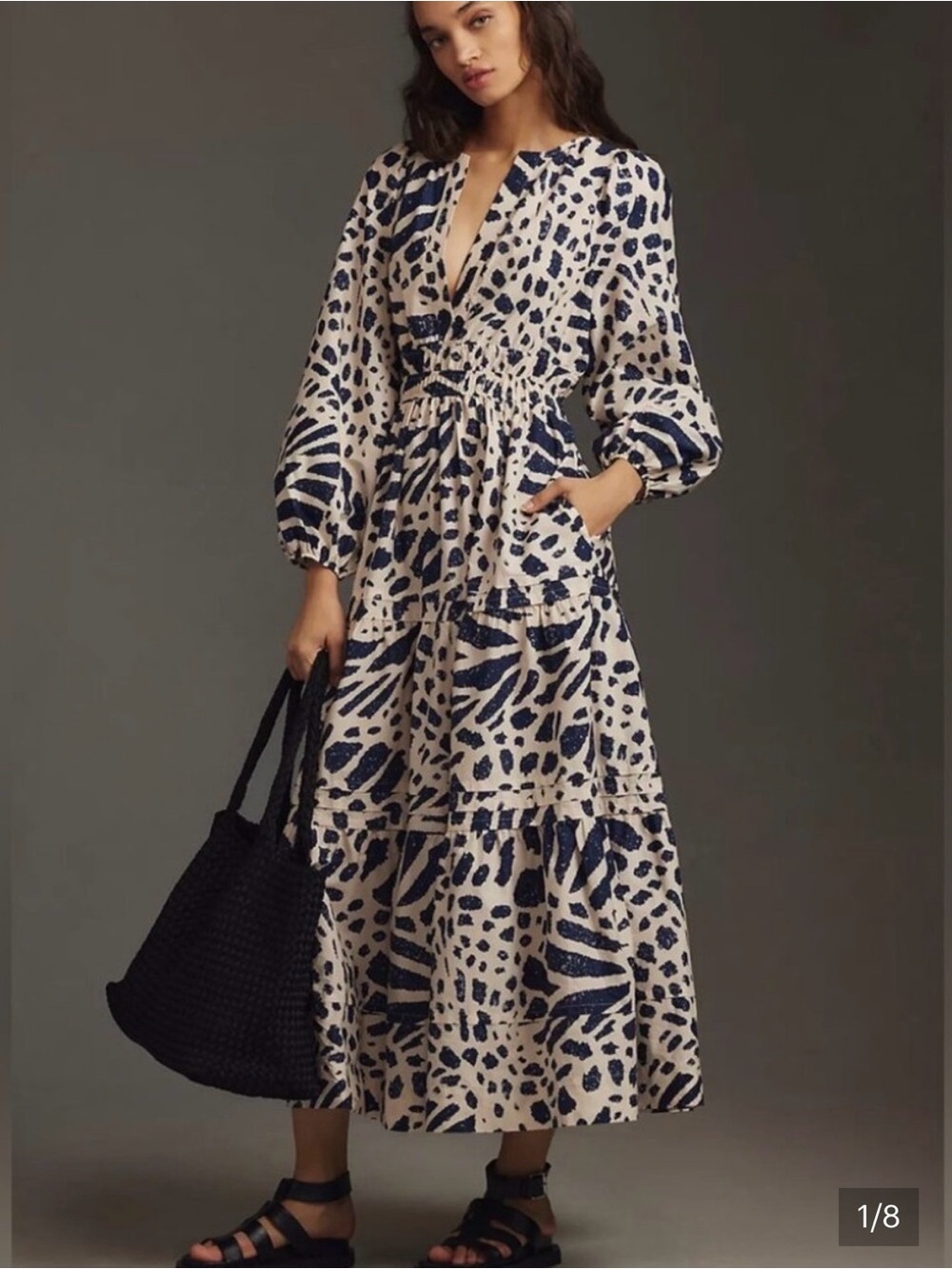 Anthropologie somerset longsleeve Poplin dress